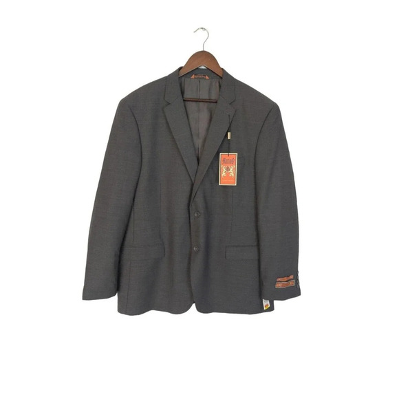 Martino Uomo Moda 100 % Wool Grey Stripe Suit Jacket Blazer Size 46 R - Picture 1 of 9